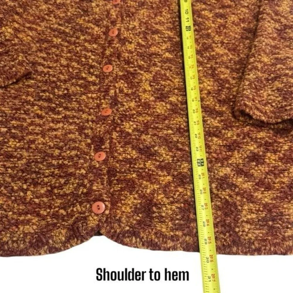Venezia Vitale‎ Rust Orange Knit Button up Wool Blend Cardigan Cozy Cabincore 3X